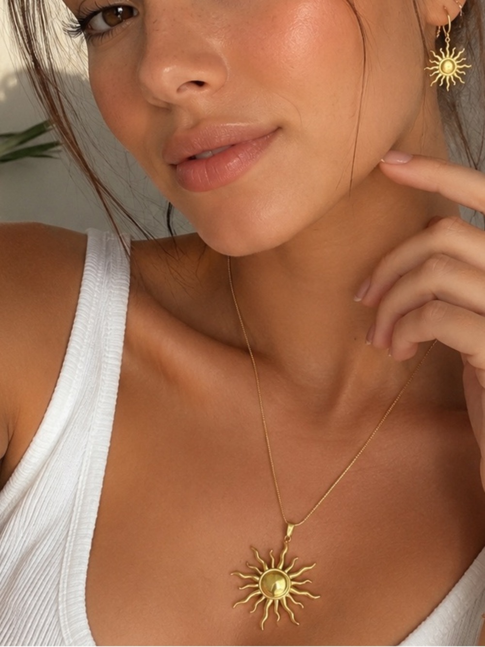 Sun Pendant Stainless Steel Necklace